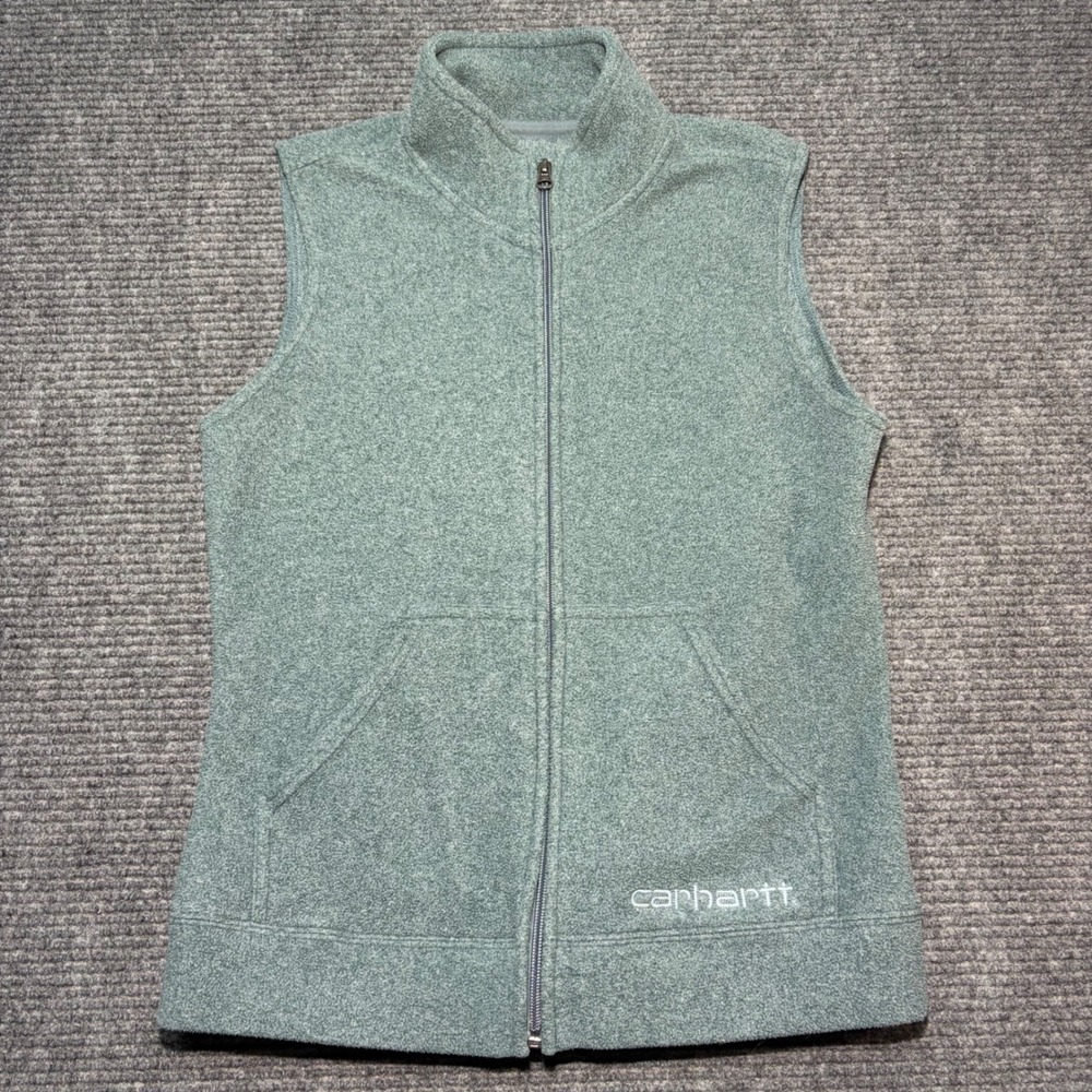Carhartt Women's/Girls M 8/10 Fleece Vest Full Zip Grey Mock Neck 100060-981